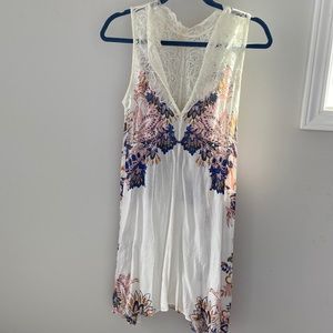 Free People Intimately white floral dress size m